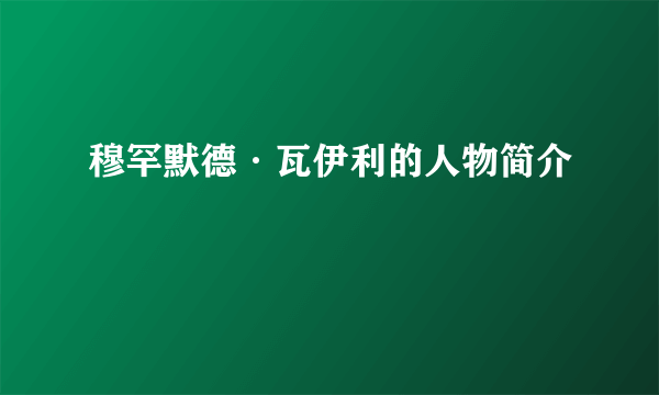 穆罕默德·瓦伊利的人物简介