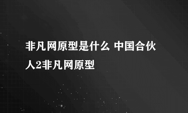 非凡网原型是什么 中国合伙人2非凡网原型