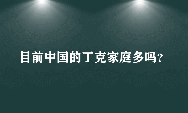 目前中国的丁克家庭多吗？