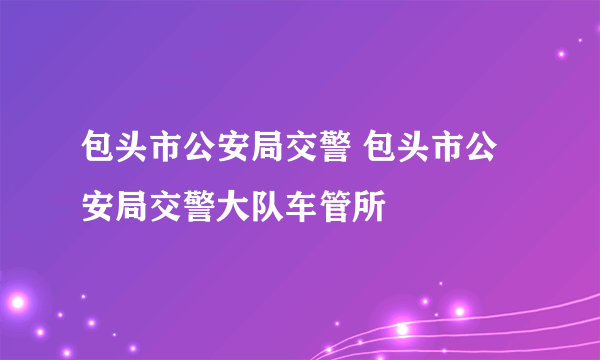 包头市公安局交警 包头市公安局交警大队车管所