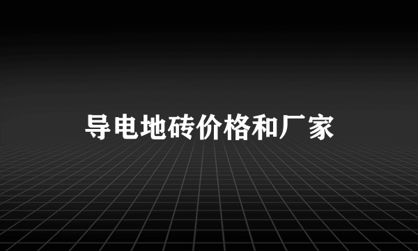 导电地砖价格和厂家