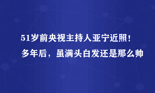 51岁前央视主持人亚宁近照！多年后，虽满头白发还是那么帅