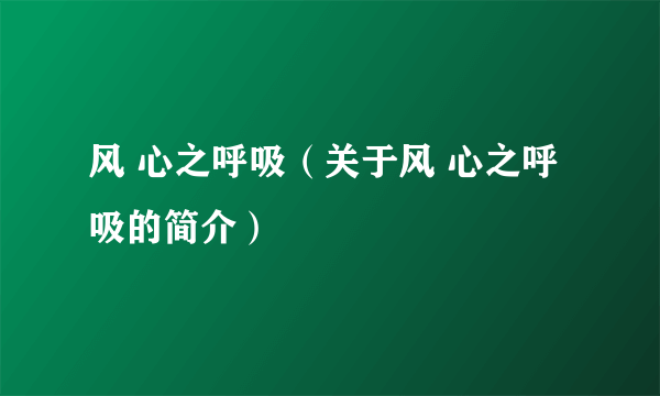 风 心之呼吸（关于风 心之呼吸的简介）