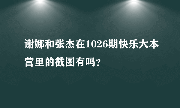 谢娜和张杰在1026期快乐大本营里的截图有吗？