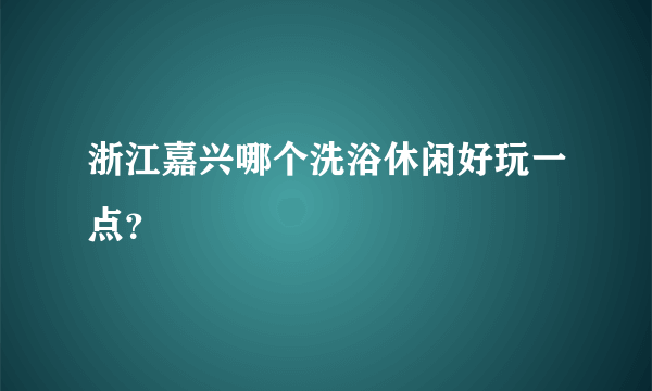 浙江嘉兴哪个洗浴休闲好玩一点？