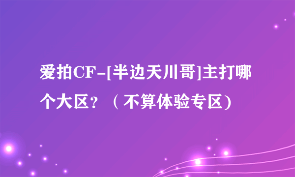 爱拍CF-[半边天川哥]主打哪个大区？（不算体验专区)