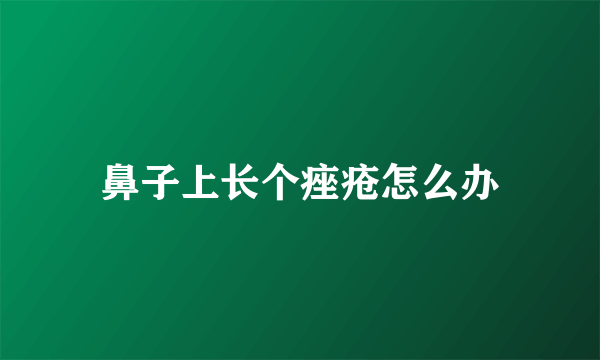 鼻子上长个痤疮怎么办