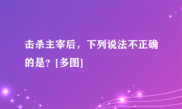 击杀主宰后，下列说法不正确的是？[多图]