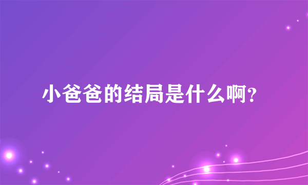 小爸爸的结局是什么啊？