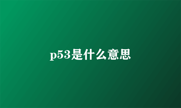 p53是什么意思