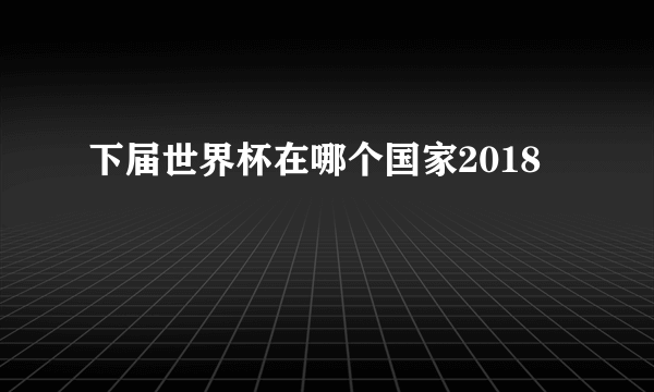 下届世界杯在哪个国家2018