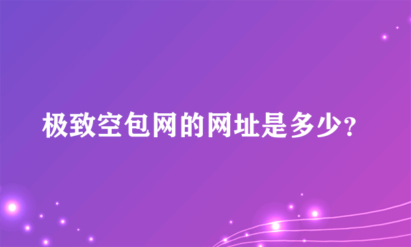 极致空包网的网址是多少？