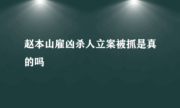 赵本山雇凶杀人立案被抓是真的吗