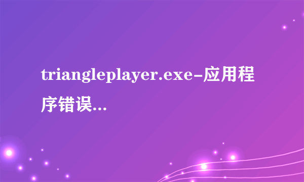 triangleplayer.exe-应用程序错误 是什么意思？图