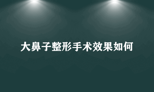 大鼻子整形手术效果如何