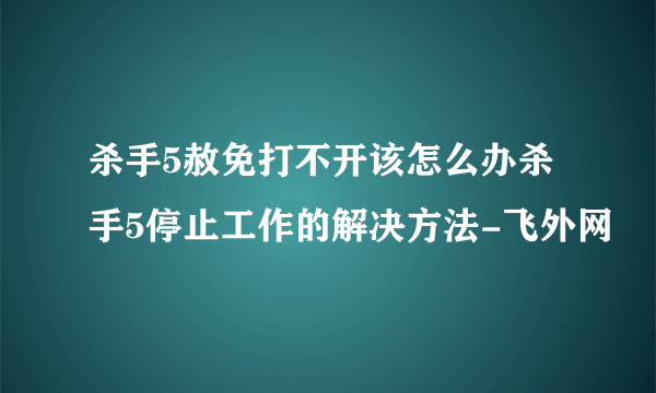 杀手5赦免打不开该怎么办杀手5停止工作的解决方法-飞外网