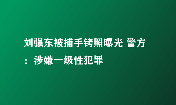 刘强东被捕手铐照曝光 警方：涉嫌一级性犯罪