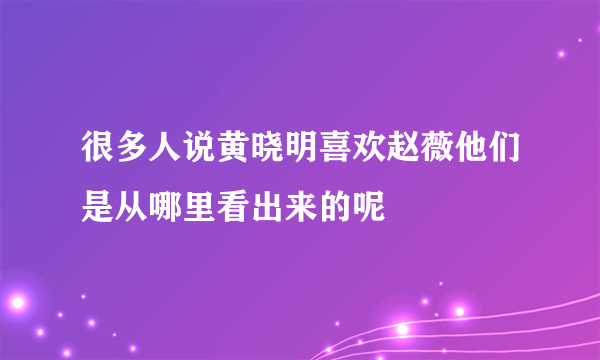 很多人说黄晓明喜欢赵薇他们是从哪里看出来的呢