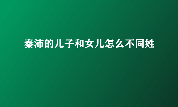 秦沛的儿子和女儿怎么不同姓