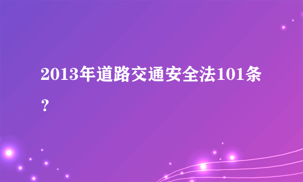 2013年道路交通安全法101条？