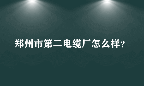 郑州市第二电缆厂怎么样？