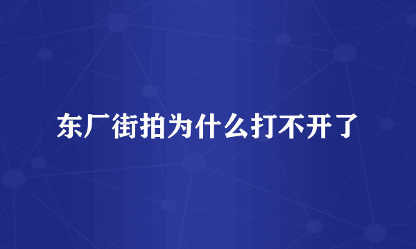 东厂街拍为什么打不开了