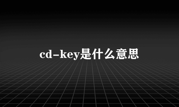 cd-key是什么意思