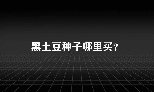 黑土豆种子哪里买？