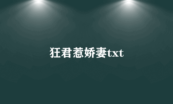 狂君惹娇妻txt