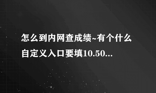 怎么到内网查成绩~有个什么自定义入口要填10.50.17.2 是在哪