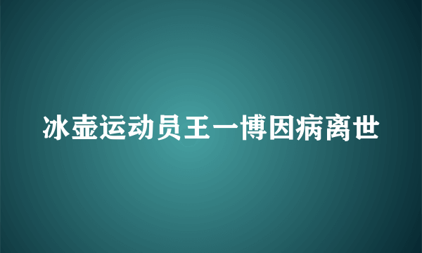 冰壶运动员王一博因病离世