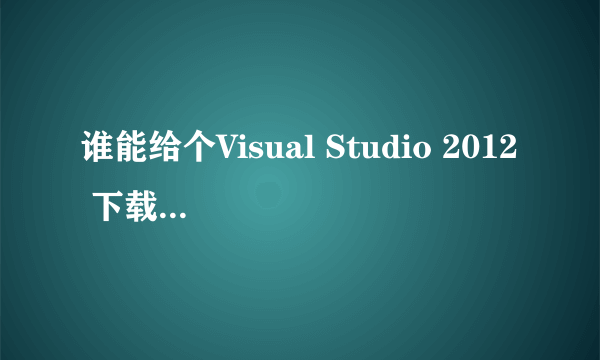 谁能给个Visual Studio 2012 下载地址啊?