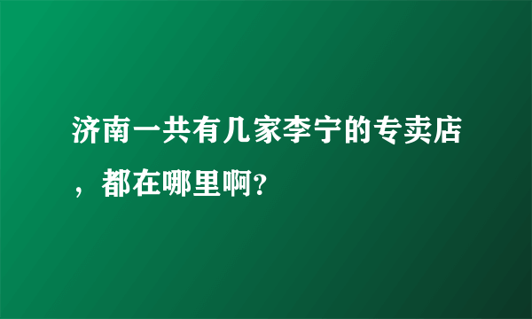 济南一共有几家李宁的专卖店，都在哪里啊？