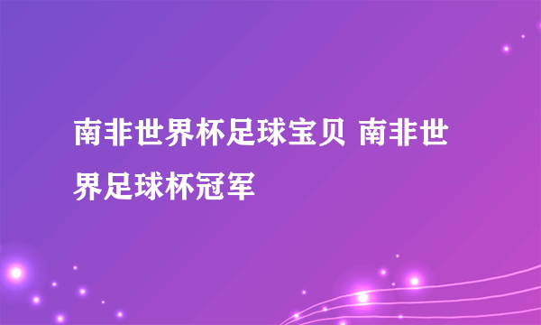 南非世界杯足球宝贝 南非世界足球杯冠军