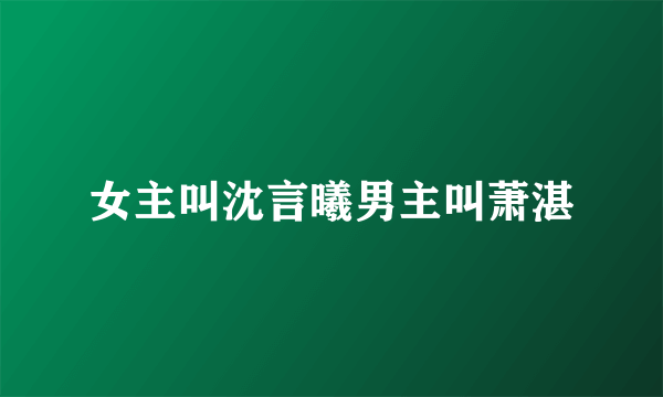 女主叫沈言曦男主叫萧湛