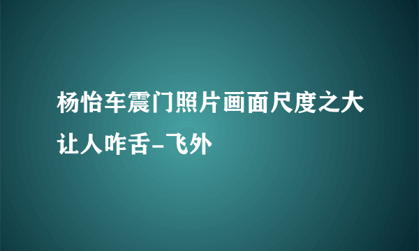 杨怡车震门照片画面尺度之大让人咋舌-飞外