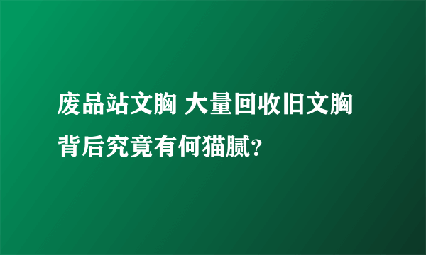 废品站文胸 大量回收旧文胸背后究竟有何猫腻？