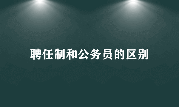 聘任制和公务员的区别