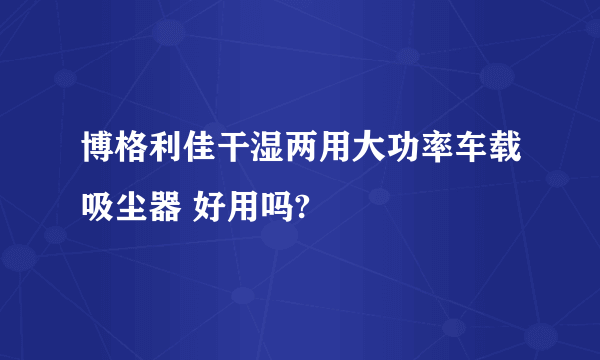 博格利佳干湿两用大功率车载吸尘器 好用吗?