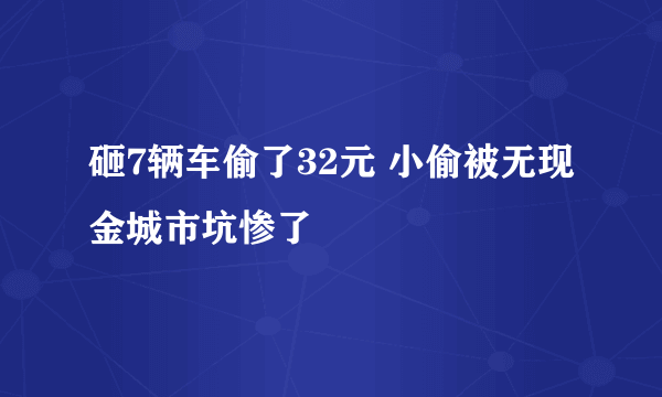 砸7辆车偷了32元 小偷被无现金城市坑惨了