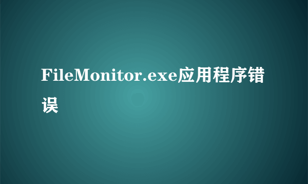 FileMonitor.exe应用程序错误