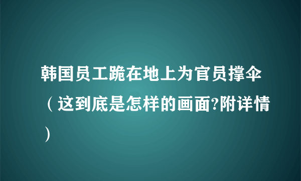 韩国员工跪在地上为官员撑伞（这到底是怎样的画面?附详情）