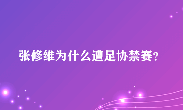 张修维为什么遭足协禁赛？