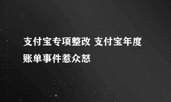 支付宝专项整改 支付宝年度账单事件惹众怒