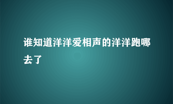 谁知道洋洋爱相声的洋洋跑哪去了