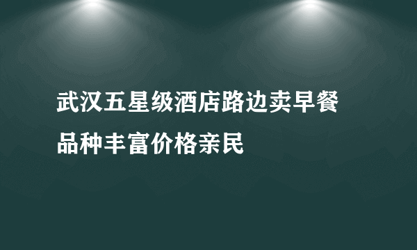 武汉五星级酒店路边卖早餐 品种丰富价格亲民