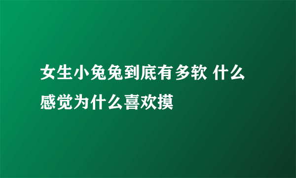 女生小兔兔到底有多软 什么感觉为什么喜欢摸