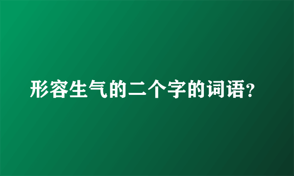 形容生气的二个字的词语？