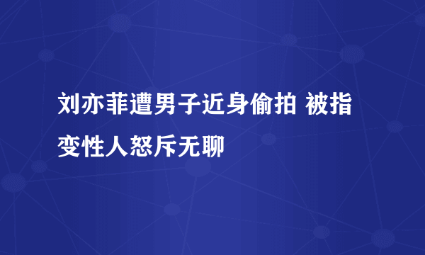 刘亦菲遭男子近身偷拍 被指变性人怒斥无聊