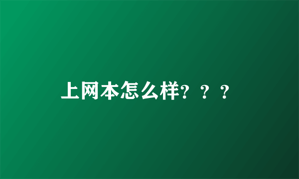 上网本怎么样？？？